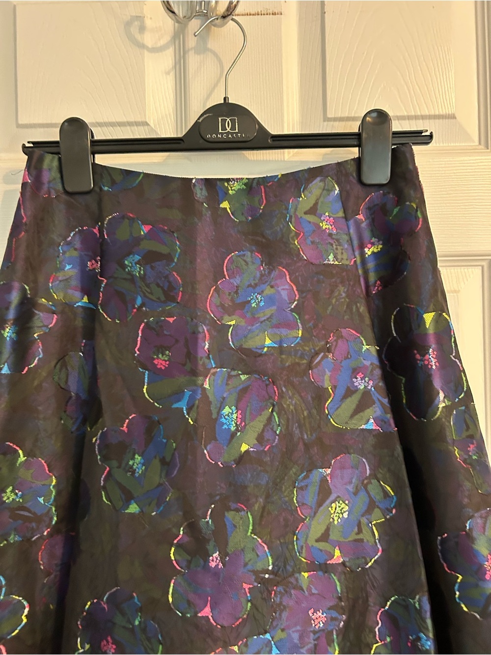 kate spade Black Midi Skirt with Purple & Blue Floral Print - Picture 4 of 13